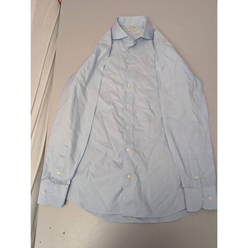 Suitsupply Traveller Dress Shirt 15.5 39 Extra Slim Fit Light Blue Cotton Men